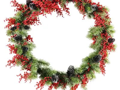 Christmas wreath v3 3D model