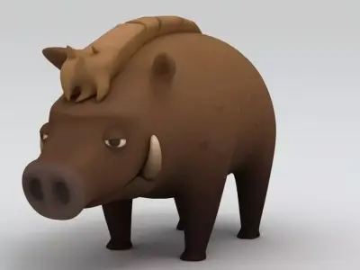 Boar Character 3D model