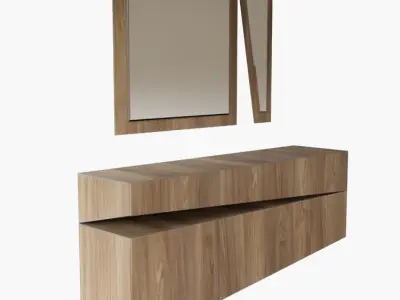 wooden modern consule Free 3D model