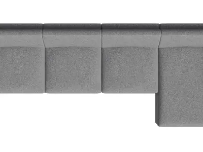 Grey Wool Modular Sofa 3D model