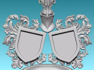 Blason Medieval -  Escudo de Armas STL CNC ARTCAM ASPIRE 3D print model