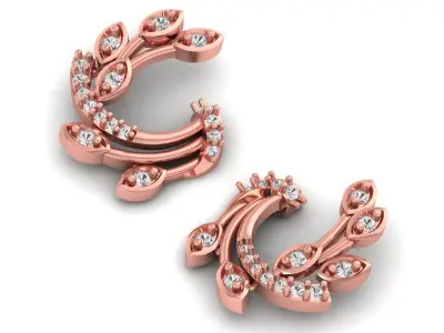 Women Stud Earrings 3dm STL OBJ FBX Renders Details 3D print model