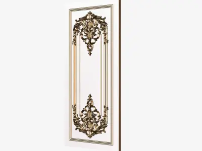 Carved Door onament for cnc 02 3D model