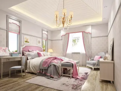 Children Room Interior 3D model 6
