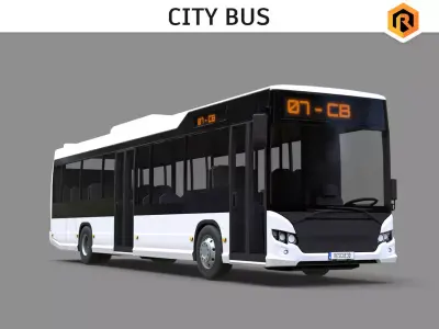 City Bus Low-poly 3D model