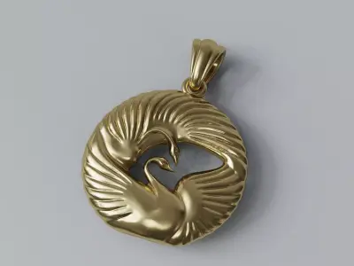 Swan pendant 01 3D print model