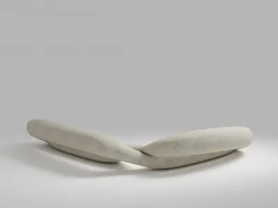 Modern sofa Low-poly 3D model 4