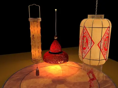 Chinese red  lantern  3D model