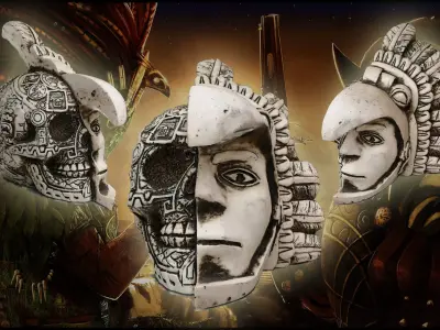 Mexican Skull Dual Face Free 3D model