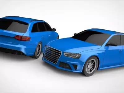 RS4 Wagon Lowpoly Low-poly 3D model