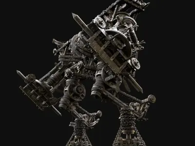 MECH GIANT ROBOT SIEGE ENGINE MACHINE WAR CONSTRUCTION MECHA Low-poly 3D model