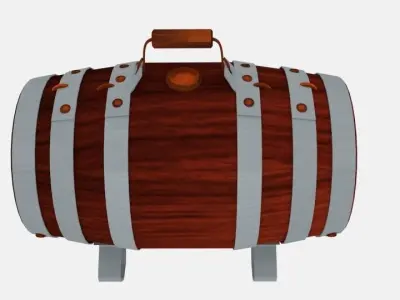  Rum Keg Water Cask Low-poly 3D model