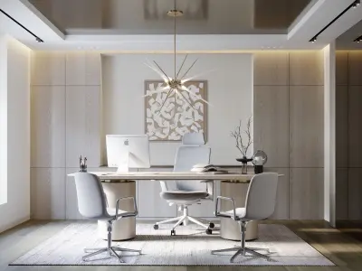 Contemporary Office Interior  Executive Workspace 3D model