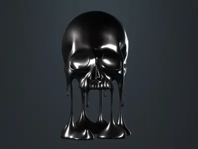 Floating Dripping Skull Model 3D model