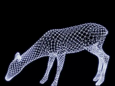 New Year Deer made of garlands 3D model