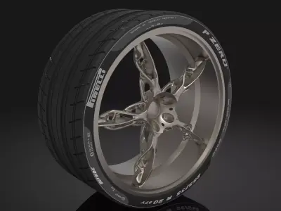 Racing car wheel tire 3D model