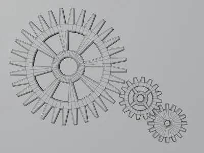 Gear - simle hard surface models of cogwheels Low-poly 3D model