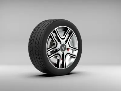 Car wheel - full parts 3D model
