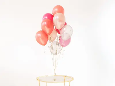 Pink party balloons 3D model