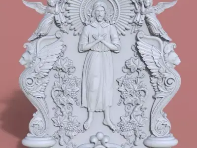 Jesus wood carving file stl for 3D print model 3D print model