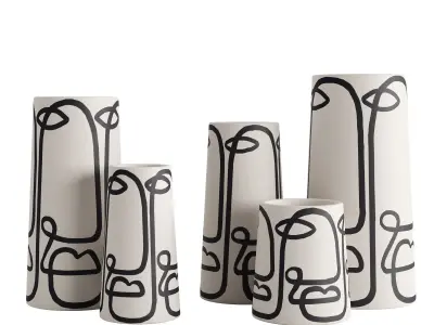 Hand painted ceramic vase collection 3D Model Pack