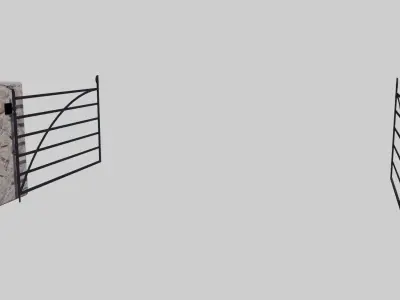 Farm Gates in flat iron Low-poly 3D model