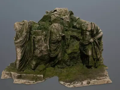 statue mountain  Low-poly 3D model