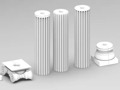 Modular Greek ionic Column for 3d print 3D print model