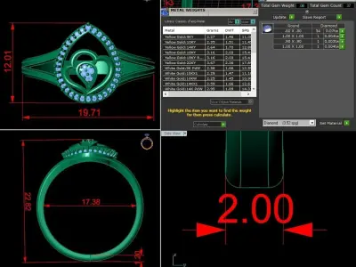 Jewelry Diamond Ring 3D Print Model 3D print model 30