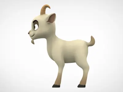 White Goat Low-poly 3D model