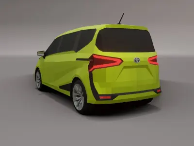 Toyota Sienta low poly 3D model Low-poly 3D model