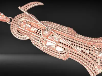 Santa Muerte Holy Death Grim Reaper Necklace Pendant Jewelry 3D print model