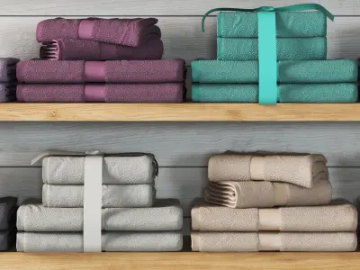 Set of towels 3D model
