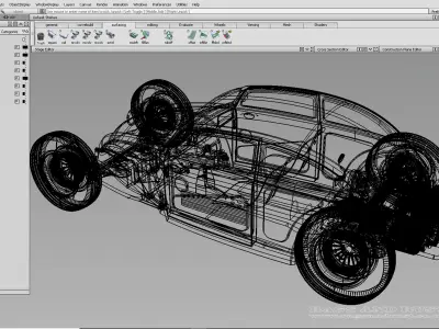 VW Beetle Volksrod hotrod body 3D model