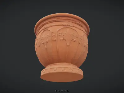 Terracotta Plant Pot 2 Low-poly 3D model