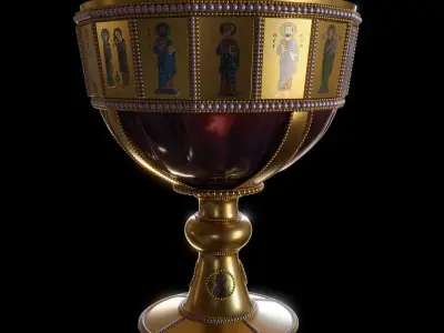 Byzantine chalice Low-poly 3D model