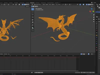 White ivory dragon 3D model