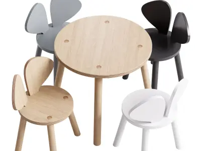 Oak chair Low-poly 3D model