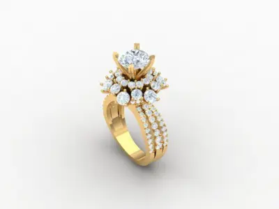 diamond women ring 3D print model