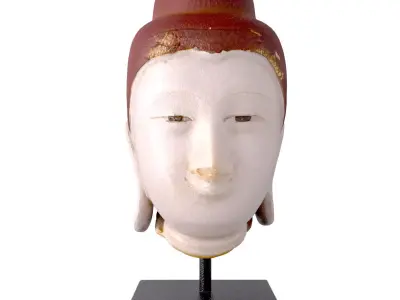 Antique marble Buddha head 3D model