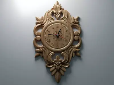 Wall Clock - 3D STL file for CNC 3D model