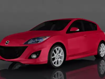 Mazda 3 2010 Low-poly 3D model