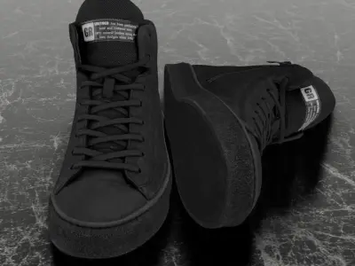 GREYDER 3D SHOES - HIGH - SUEDE Low-poly 3D model