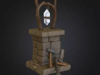 Crystal Altar Low-poly 3D model