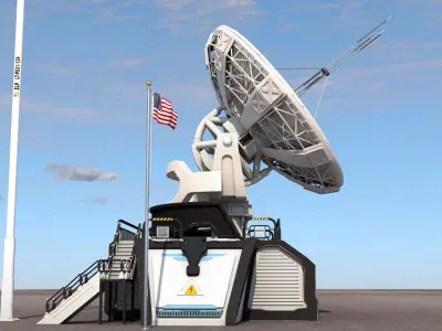 satellite 01 Low-poly 3D model