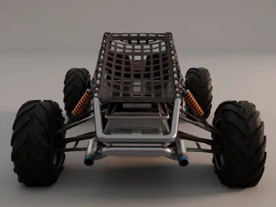 Dune Buggy Clean and Dirty Version Low-poly 3D model