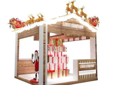  Christmas kiosk booth a65b 3D model