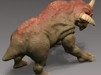 Rhino  monster Low-poly 3D model