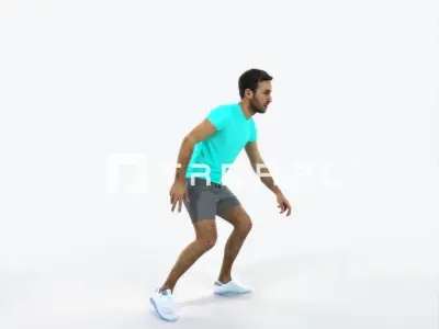 Flow 09L Football Changing Direction Sports Man Low-poly 3D model