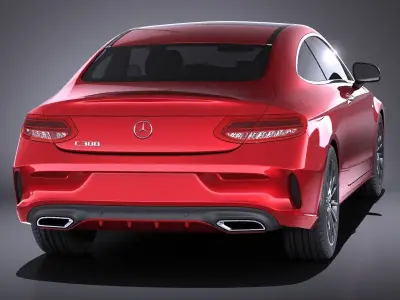 Mercedes-Benz C-class Coupe 2018 VRAY 3D model